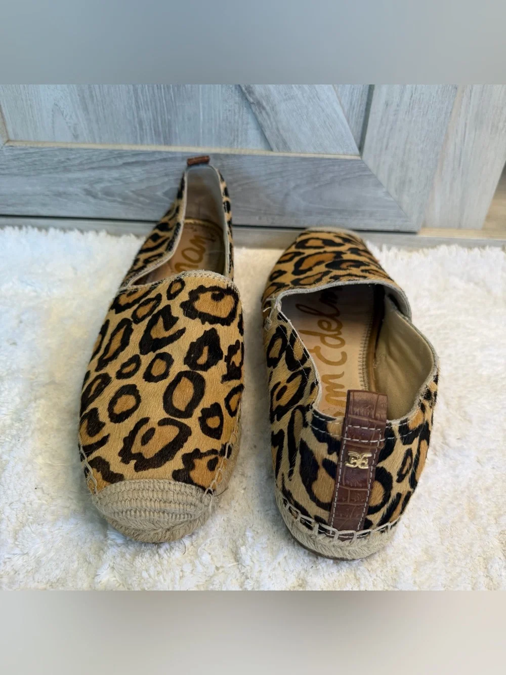 Sam Edelman - Women's Leopard Espadrille Slip On Sandal 8